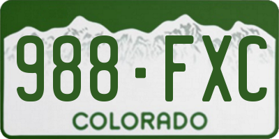 CO license plate 988FXC