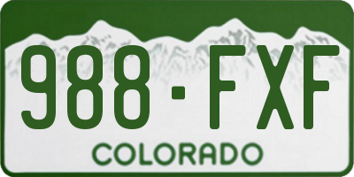 CO license plate 988FXF