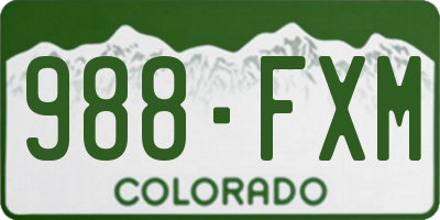CO license plate 988FXM