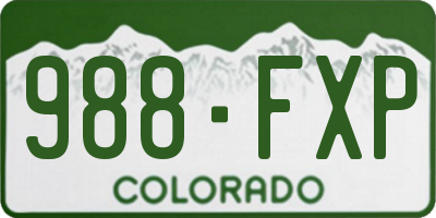 CO license plate 988FXP
