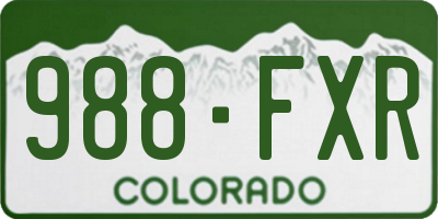 CO license plate 988FXR