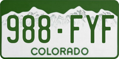 CO license plate 988FYF