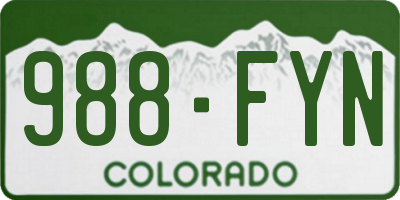 CO license plate 988FYN