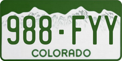 CO license plate 988FYY
