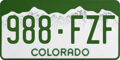 CO license plate 988FZF