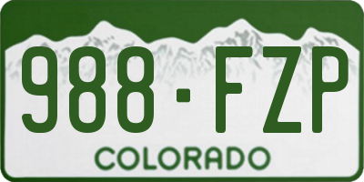 CO license plate 988FZP