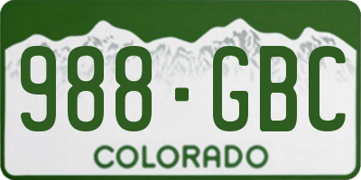 CO license plate 988GBC
