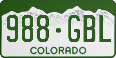 CO license plate 988GBL