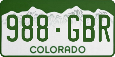 CO license plate 988GBR