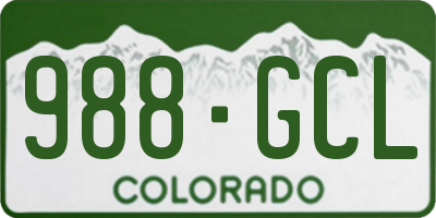 CO license plate 988GCL