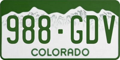 CO license plate 988GDV
