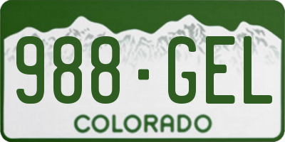 CO license plate 988GEL