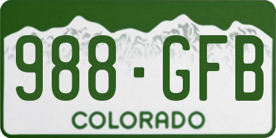 CO license plate 988GFB