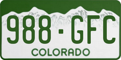 CO license plate 988GFC