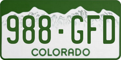 CO license plate 988GFD