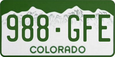 CO license plate 988GFE