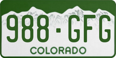 CO license plate 988GFG