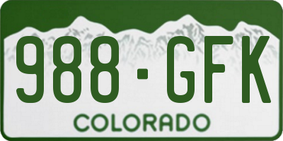 CO license plate 988GFK