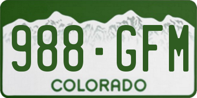 CO license plate 988GFM