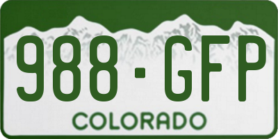 CO license plate 988GFP
