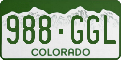 CO license plate 988GGL