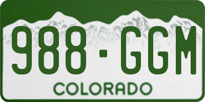 CO license plate 988GGM