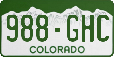 CO license plate 988GHC