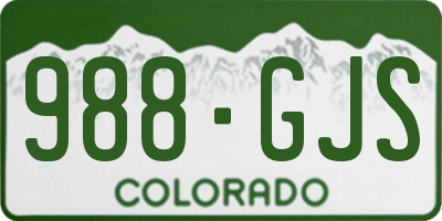 CO license plate 988GJS