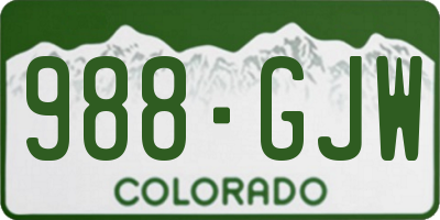 CO license plate 988GJW