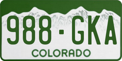 CO license plate 988GKA