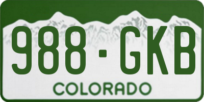 CO license plate 988GKB