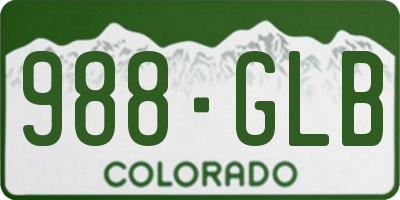 CO license plate 988GLB