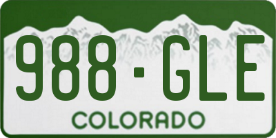 CO license plate 988GLE