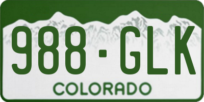 CO license plate 988GLK