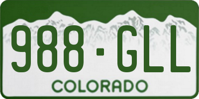 CO license plate 988GLL