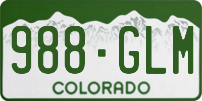 CO license plate 988GLM