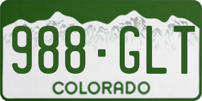 CO license plate 988GLT