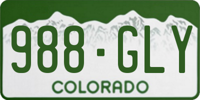 CO license plate 988GLY