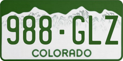 CO license plate 988GLZ