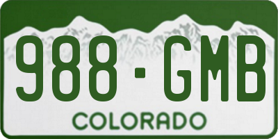 CO license plate 988GMB
