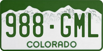 CO license plate 988GML