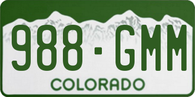 CO license plate 988GMM