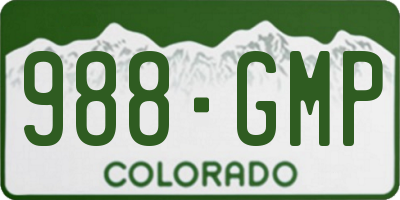 CO license plate 988GMP