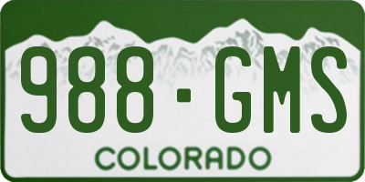 CO license plate 988GMS