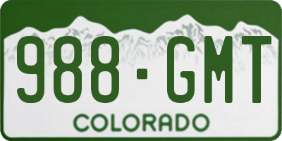 CO license plate 988GMT