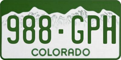 CO license plate 988GPH