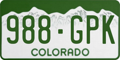 CO license plate 988GPK