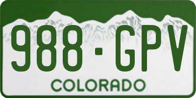 CO license plate 988GPV