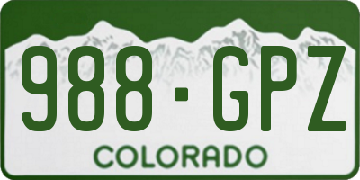 CO license plate 988GPZ