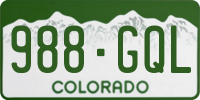 CO license plate 988GQL